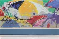 'Arnie In The Rain: Arnold Palmer' Augusta National 1973 Print by LeRoy Neiman - Framed