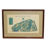 Pine Valley Colf Glub Classic Aerial Map of Historic Perennial #1 World Rated Course - Framed