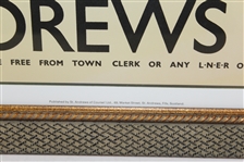 'St. Andrews - The Home of Golf Famous Poster from 1939 Advertising by Artist Arthur C. Michael - Framed 