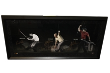 Arnold Palmer, Jack Nicklaus, Tiger Woods Triple Signed Major Victory Golf Print Ltd Ed UDA 109/250