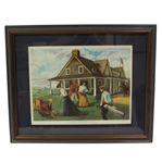 Shinnecock Hills "First Clubhouse in America - 1892" Sportsmans Eyrie 1967 Print - Framed