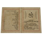 Vintage Used 1947 Augusta National Golf Club Scorecard