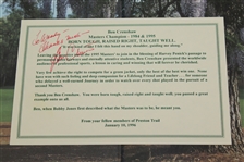 1995 Masters Annual Signed by Ben Crenshaw with Card - Additional Card Signed JSA ALOA