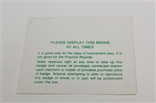1985 Masters Series Badge - Unstamped & Uncut - Seldom Seen