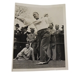 Francis Ouimet Press Photo Tees Off at #1 at Masters - April 4, 1941