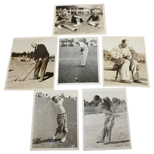 Lot of Six 1930s Masters Tournament Press Photos