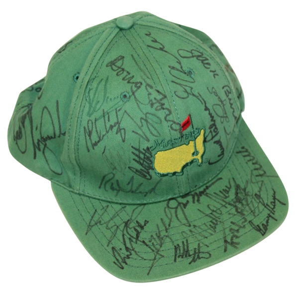 Masters Green Undated Champs Hat Signed by 35 Champs! JSA ALOA
