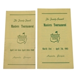 1960 & 1963 Masters Tournament Ticket Brochures