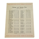 1954 Masters Saturday Pairing Sheet 