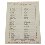 1956 Masters Thursday Pairing Sheet