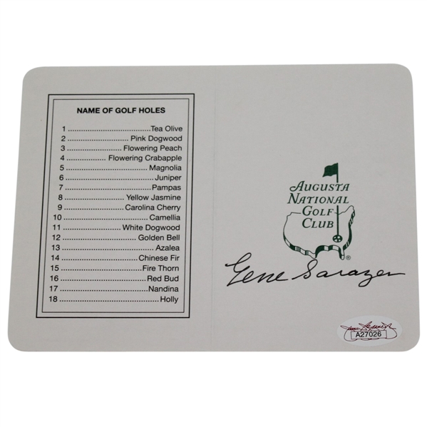 Gene Sarazen Signed Augusta National Scorecard JSA #A27026