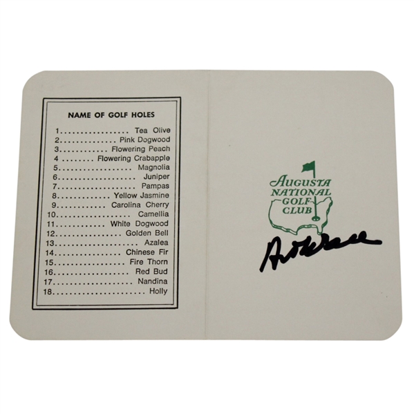 Art Wall Signed Augusta National Scorecard JSA ALOA