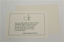 'The Story of Augusta National Golf Club' Book by Clifford Roberts with Slip Case & Gift Card