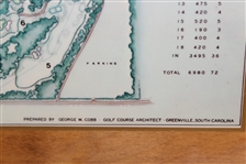 1968 Augusta National GC Aerial View on Wood Perma Plaque by George Cobb