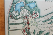 1968 Augusta National GC Aerial View on Wood Perma Plaque by George Cobb