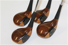 Gene Sarazen Masters Tournament Used 1,3,4, & 5 Woods with Letter from Sarazen JSA ALOA