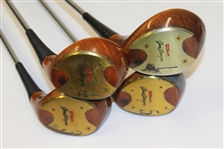Gene Sarazen Masters Tournament Used 1,3,4, & 5 Woods with Letter from Sarazen JSA ALOA