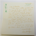Gene Sarazen Masters Tournament Used 1,3,4, & 5 Woods with Letter from Sarazen JSA ALOA