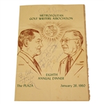 Jones, Ouimet, Wood, Nicklaus, & Cobb Signed 1960 Metropolitan Golf Writers Program JSA #B42698
