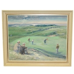 George Houghton Original 14th Green at Muirfield Painting - Framed