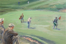 George Houghton Original 14th Green at Muirfield Painting - Framed