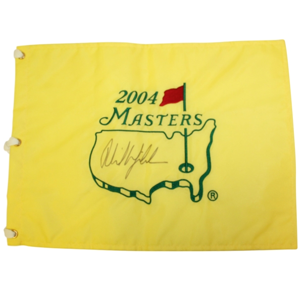 Phil Mickelson Signed 2004 Masters Embroidered Flag JSA ALOA