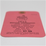 1955 Masters Tournament Sunday Ticket #3211 - Middlecoff Winner