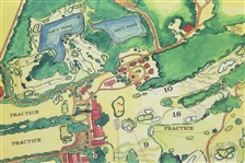 Arnold Palmer Signed Vibrant Augusta National GC Course Layout Print JSA ALOA