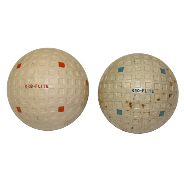 Classic Kro-Flite Spalding Blue & Red Square Mesh Pattern Golf Balls