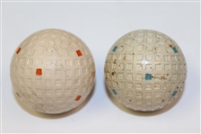 Classic Kro-Flite Spalding Blue & Red Square Mesh Pattern Golf Balls