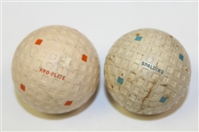 Classic Kro-Flite Spalding Blue & Red Square Mesh Pattern Golf Balls