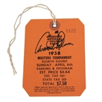 Arnold Palmer Signed 1958 Masters Sunday Final Rd Ticket #5122 JSA ALOA