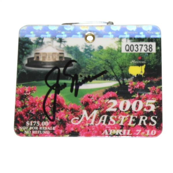 Jack Nicklaus Signed 2005 Masters Badge #Q03738 JSA ALOA