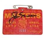 Jack Nicklaus Signed 1972 Masters Badge #3211 JSA ALOA
