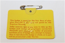 Jack Nicklaus Signed 1975 Masters Badge #15932 JSA ALOA