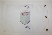 Arnold Palmer & Jack Nicklaus Signed Undated Hall of Fame Embroidered Flag JSA ALOA