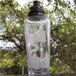 Early 1900's 'The 19th Hole' Sterling Silver & Glass Cocktail Shaker