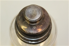 Early 1900's 'The 19th Hole' Sterling Silver & Glass Cocktail Shaker