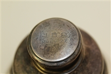 Early 1900's 'The 19th Hole' Sterling Silver & Glass Cocktail Shaker