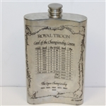 Royal Troon Pewter Flask with Course & Scorecard Engraved - Made in England