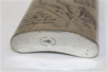 Royal Troon Pewter Flask with Course & Scorecard Engraved - Made in England