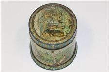 1890's Huntley & Palmers Oval Biscuit Tin - First Known Golf Advertising on Tin