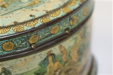 1890's Huntley & Palmers Oval Biscuit Tin - First Known Golf Advertising on Tin