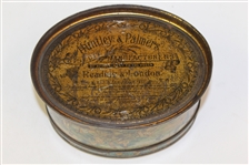 1890's Huntley & Palmers Oval Biscuit Tin - First Known Golf Advertising on Tin