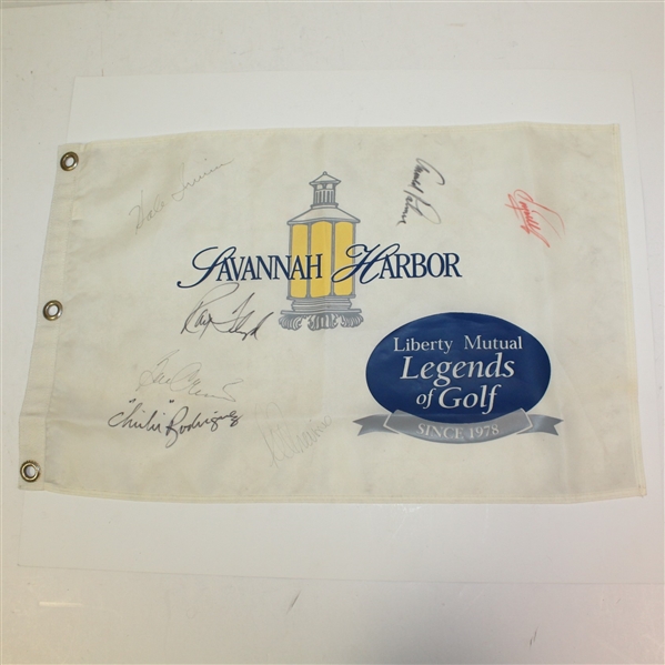 Multi-Signed Savannah Harbor Flag - Palmer, Trevino, Floyd, & Others JSA ALOA