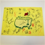 1997 Masters Embroidered Flag with Palmer Signed Center with Other Champs and Stars JSA ALOA
