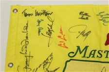 1997 Masters Embroidered Flag with Palmer Signed Center with Other Champs and Stars JSA ALOA