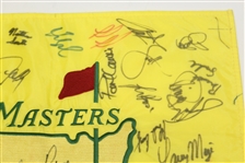 1997 Masters Embroidered Flag with Palmer Signed Center with Other Champs and Stars JSA ALOA