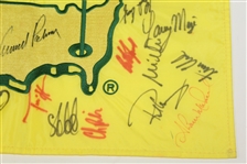 1997 Masters Embroidered Flag with Palmer Signed Center with Other Champs and Stars JSA ALOA
