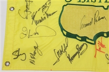 1997 Masters Embroidered Flag with Palmer Signed Center with Other Champs and Stars JSA ALOA